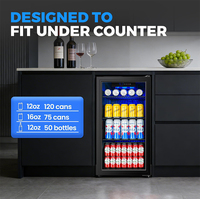 Réfrigérateur vitrine sous comptoir en acier inoxydable 304 avec poignée, pour bière et vin, alimentation de secours par batterie, température constante électronique