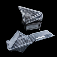 Boîtes à sandwich triangulaires en plastique transparent PET de qualité alimentaire jetables pour l'emballage de desserts de boulangerie, personnalisables