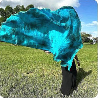 Éventails en soie pour danse du ventre, drapeau semi-circulaire, voile long, éventails en bambou pliables, accessoires de danse pour événements et célébrations