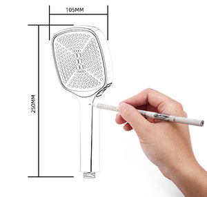 <span class=keywords><strong>Alcachofa</strong></span> de ducha cromada y negra, cabezal de ducha de alta presión de material ABS, función única - Product Image 5