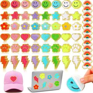 Блестящие самоклеящиеся буквы, нашивки из синели, нашивки с вышитым алфавитом, золотая отделка, опрятная одежда, швейные аппликации - Product Image 1