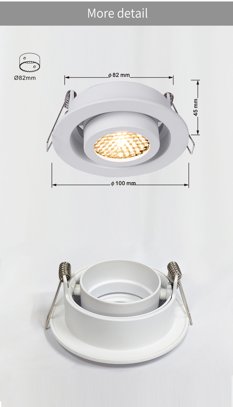 Hotel 10W Recessed Cob Downlight Adjustable LED Down Light