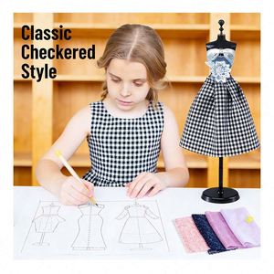 Toysrunner <b>Fashion</b> Designer Kit Beginners <b>Sketchbook</b> Creative Trims Ribbons Outfits Accessories Designs Display Measure Storage - Product Image 3