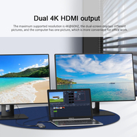 Station d'accueil USB-C 10-en-1 personnalisée OEM 5 Gbit/s double moniteur pour Dell/HP/Lenovo HDTV 4K 60Hz RJ45