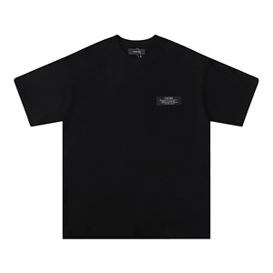 T-shirt a maniche corte con stampa di lettere in bianco e nero 260g - Product Image 4