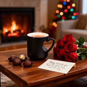 Taza Termocrómica de Cerámica con Grabado Personalizado, Mágica, que Cambia de Color en Forma de Corazón, Divertida e Innovadora, de 11 Onzas para Café - Product Image 2