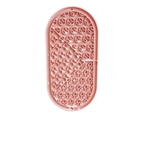 Tapis de léchage en silicone rose antidérapant ovale pour animaux de compagnie, mangeoire lente pour chiens et chats - Product Image 1