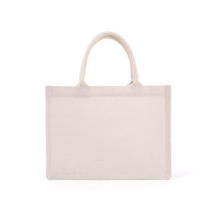 Sacs fourre-tout en jute recyclé écologiques Hanio avec logo personnalisé, couleur personnalisée, design minimaliste, réutilisables, taille moyenne, pour femmes, artisanat