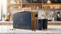 Boîte Combo Personnalisée Café et Biscuits, Plateau Repas à Emporter pour Café, Kit Emballage Petit-Déjeuner Prêt-à-Emporter avec Porte-Gobelet