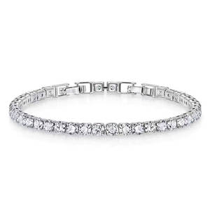 Bracelet et jonc en acier inoxydable anti-ternissement et étanche, plaqué or 14K 18K, style tennis, pour femmes - Product Image 1