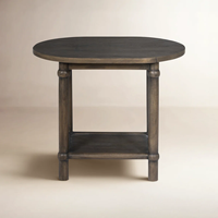 Table basse ronde en bois massif de style vintage américain, petite table basse de style antique pour la maison, directement de l'usine