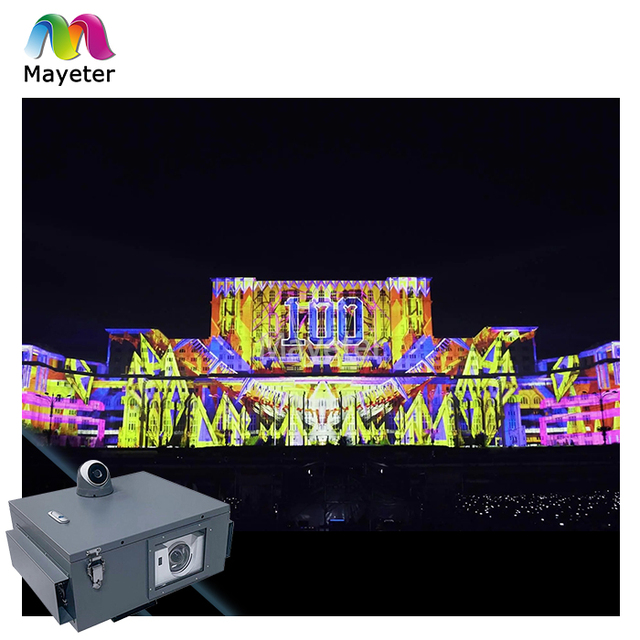 Outdoor 8000 dlp 3d 30000 lumen 4k professional laser installation building immersive projector