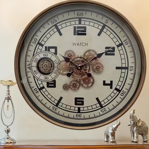 <span class=keywords><strong>Horloge</strong></span> <span class=keywords><strong>murale</strong></span> industrielle rétro à engrenage mobile grand mécanisme d'<span class=keywords><strong>horloge</strong></span> à engrenage à chiffres romains <span class=keywords><strong>pour</strong></span> salon décor bureau ferme - Product Image 2