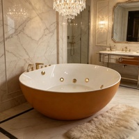 Bain à remous rond autoportant avec massage, spa, piscine à eau chaude Balboa pour usage intérieur et extérieur, jardin et villa