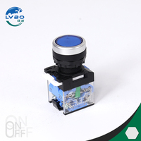 Interrupteur à double bouton carré Série LA 380V/220V 10A 2NO 1NC LED IP53, interrupteur à bouton en plastique à tête champignon