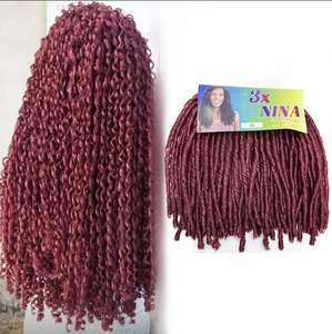 Venta al por mayor 14 pulgadas 3x Soft Dread LOCs cabelo <span class=keywords><strong>Nina</strong></span> SOFTEX pacotao cabelo <span class=keywords><strong>Nina</strong></span> SOFTEX dreads con color negro 45 hebras por paquete - Product Image 4