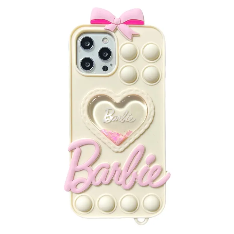 2023 descomprimir y pellizcar la carcasa del teléfono móvil con lazo de amor de Barbie para Iphone 14 13 12 11 Plus/pro Max