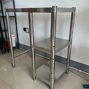 Stainless Steel Adjustable Shelving Unit Three Tier <b>Storage</b> <b>Rack</b> For <b>Kitchen</b> Warehouse Cold <b>Storage</b> Basement - Product Image 3