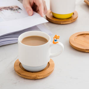 Tasse mignonne en céramique créative avec couvercle cuillère famille couple tasse à café <span class=keywords><strong>Corgi</strong></span> tasse ensemble cadeau - Product Image 3
