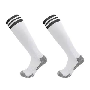 Meias de algodão de elite para academia esportiva, meias de nylon com logotipo personalizado, meias de compressão com aderência alta e joelho alto