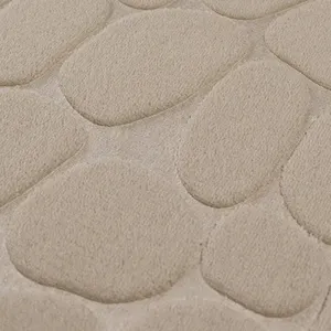 Tapis de sol lavable tapis de salle de bain tapis de toilette super absorbant antidérapant doux pavé en relief mousse à mémoire de forme tapis de bain en pierre