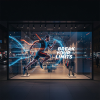 Affichage de cube holographique d'image flottante 3D courbe résolution 4K mur d'affichage LED transparent Holo pour le salon de lancement de produit