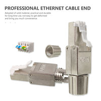 8P8C Ethernet CAT7 Toolless Plug RJ45 Konektor Bebas Alat Modular Plug Bebas Alat Berbahan Zinc Alloy Terlindungi Modular Plug