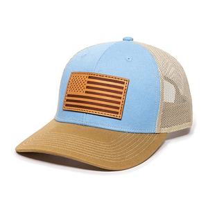 OEM personalizado de alta calidad de 6 paneles de bajo perfil de algodón de malla curvada gorra de camionero gorras de camionero con parche de cuero - Product Image 5
