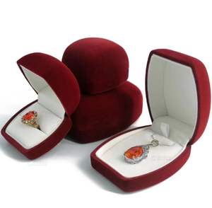 Boîte de présentation de bijoux en velours personnalisable orange, solution tout-en-un, luxe pour femmes, boîte à bagues et colliers, emballage - Product Image 3