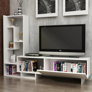 Modern Floating Wall <strong>TV</strong> Cabinet White Furniture Wooden <strong>TV</strong> Stand Wall <strong>Units</strong> <strong>Designs</strong> - Product Image 6