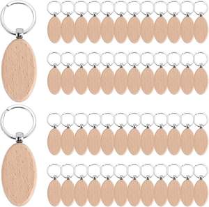Offre Spéciale : Porte-clés <span class=keywords><strong>en</strong></span> Bois DIY, Étiquettes Vides Polies avec Anneaux, Logo Gravé au Laser, Prêts pour la Vente <span class=keywords><strong>en</strong></span> Gros et Cadeaux Promotionnels - Product Image 1