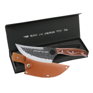 Cuchillo de Chef Vikingo Forjado a Mano en Acero al Carbono, Cuchillo Asiático Afilado para Cocina, Mango de Madera, Ambidiestro, Moderno, para Cortar Carne y Verduras - Product Image 1