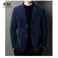 Costume unique de luxe léger pour jeunes hommes d'âge moyen haut printemps nouveau Style veste en velours doré grande taille costume en velours côtelé