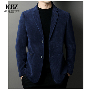 <span class=keywords><strong>Giovane</strong></span> abito singolo di mezza età da <span class=keywords><strong>uomo</strong></span> leggero di lusso Top primavera nuovo stile giacca di velluto dorato Plus Size vestito di velluto a coste - Product Image 3