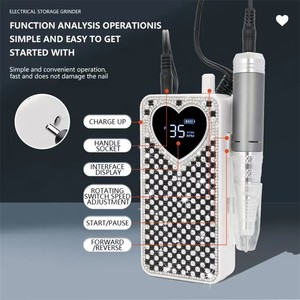 Máquina Pulidora de Uñas Inalámbrica de 35000 RPM con Lámpara UV de Bajo Ruido y Fuente de Luz LED para Salón de Uñas - Product Image 2