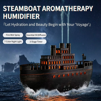 Humidificateur d'aromathérapie pour bateau, modèle OEM, nouveauté 2026, 250 ml, 7 couleurs, veilleuse, télécommande, diffuseur d'arômes en forme de bateau avec certifications CE et RoHS