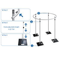 Offre Spéciale – Arche de toile de fond circulaire réglable en aluminium de 3 m (10 pieds) pour événements de mariage