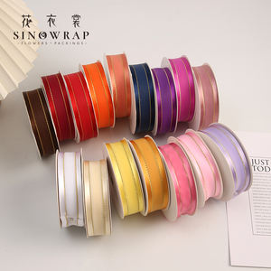 2025 SINOWRAP A + Qualité Polyester Fleur Ruban Avec <span class=keywords><strong>Fil</strong></span> D'or 2.5cm * 20Y Décoratif Cadeau Rubans En Gros Ruban <span class=keywords><strong>De</strong></span> Noël - Product Image 2
