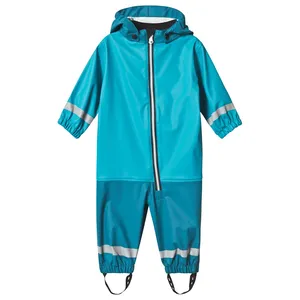 थोक बच्चे Rompers बच्चों के रेनकोट चिंतनशील coverall hooded ज़िप jumpsuit बारिश पहनना लड़कों लड़कियों के लिए