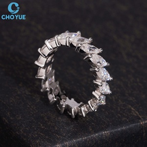 Anillo de Eternidad con Diamantes Cultivados en Laboratorio, Corte Marquesa, Oro Blanco, Certificado IGI, Estilo Clásico, Anillo de Compromiso para Mujer, Regalo para Fiesta - Product Image 3