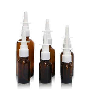 10ml 15ml 20ml 30ml 50ml 100ml Amber cam şişeler beyaz siyah plastik ince sis burun püskürtme şişesi burun memesi tıbbi