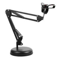 Support de microphone professionnel sur pied avec bras articulé flexible en forme de ciseaux, support réglable en métal pour téléphone portable