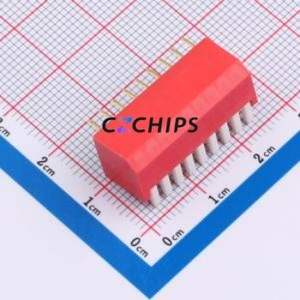 DSDP-09-R DIP Switch Through hole Component (THT) Switch Piano Key 9-Bit 2.54mm Red - Product Image 2