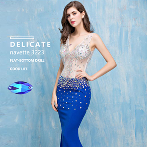 VCE colorato cucire sul doppio foro strass vetro vetro Flatback Navette per gioielli abbigliamento scarpe accessori - Product Image 5