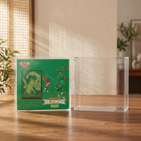 Étui de présentation magnétique en acrylique personnalisé pour boîte cadeau de cartes d'anime vertes, étanche, anti-poussière, support magnétique N52, conception de logo personnalisée