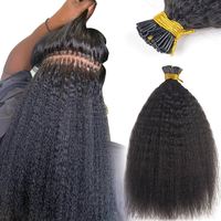 Extensiones de Cabello Humano Remy Brasileño Virgen, Extensiones de Cabello Indio Crudo con Punta I, Extensiones de Cabello Liso con Punta I Microlink al por Mayor