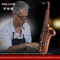 Popular Grade Classic Structure Bare Copper RST-Q7 Woodwind Instrument Tenor Saxophone