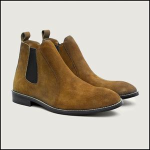 Botas Chelsea de Cuero para Hombre, Estilo Occidental, Diseño de Alta Gama, Corte Bajo, con Cordones y Patrón Sólido - Product Image 1
