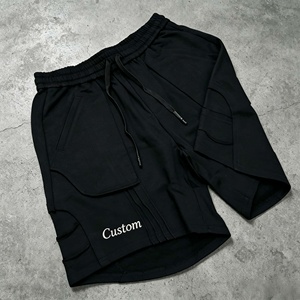 Shorts de survêtement pour homme, couleur unie, cordon de serrage à la taille, style décontracté, avec poches - Product Image 1