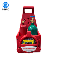Kit de soudage et de découpe au gaz oxygène-acétylène professionnel avec étui de rangement pour outils de soudeur et bouteille de gaz